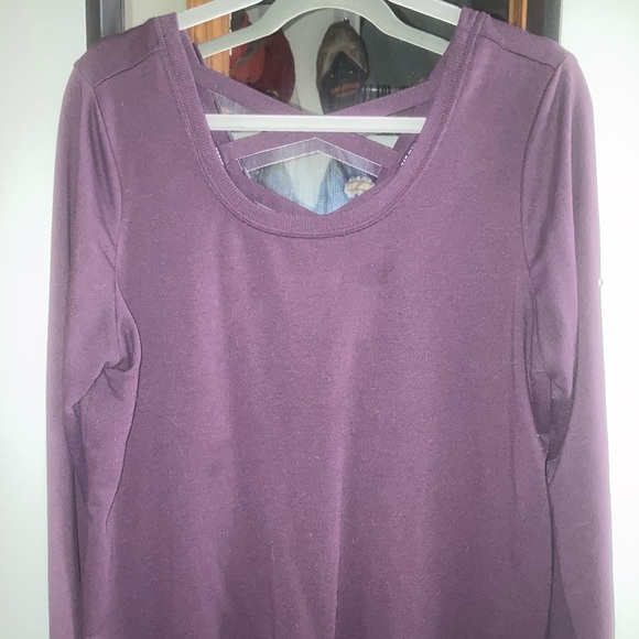 Dark purple pull over sweatshirt. - Picture 1 of 3